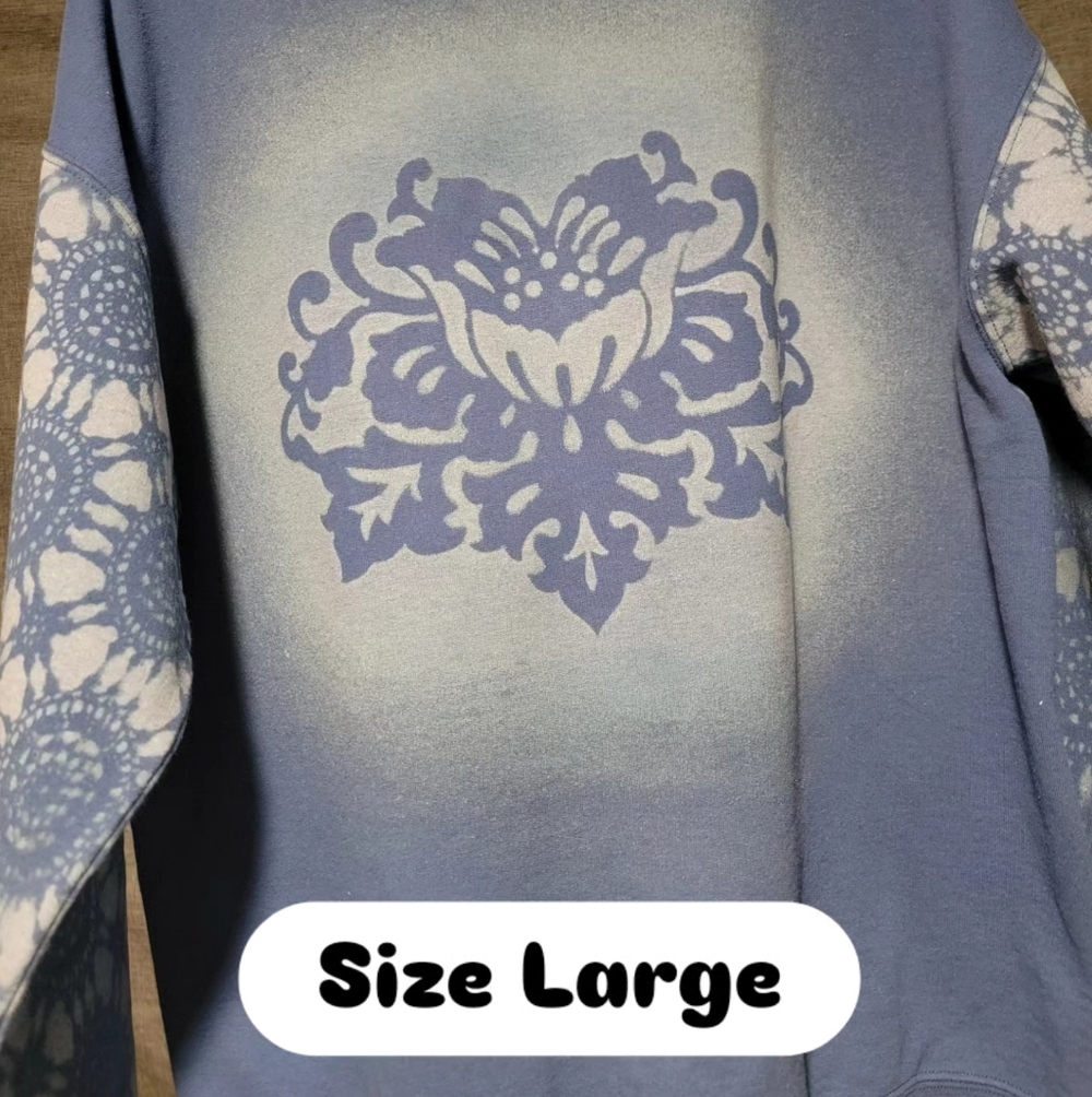 Blue and White Patterned Sweatshirt
